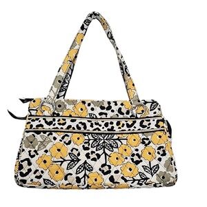 Vera Bradley Black And Yellow Go Wild Medium Sized Shoulder Bag